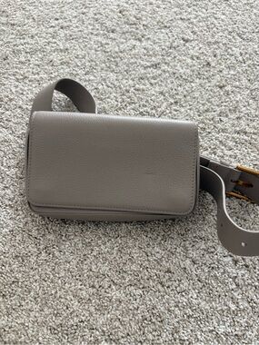 Auxiliary Gray/ Taupe Leather Belt Bag